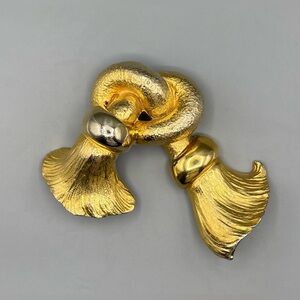 Christopher Ross Sculpted Knot Tassel Belt Buckle, 1988, 24k Gold Plated, RARE